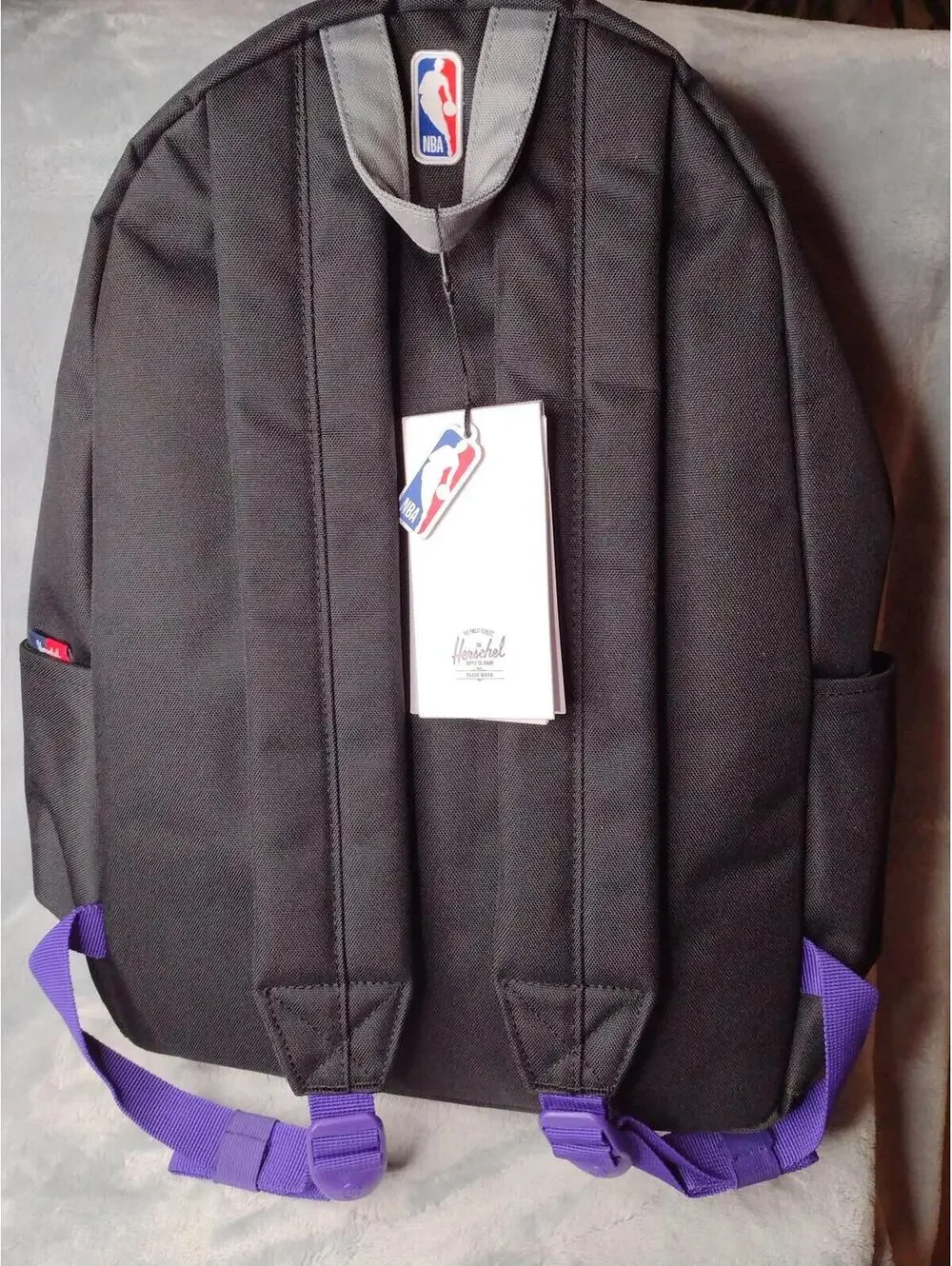 NWT The Herschel Supply Co Black/Purple/NBA Sacramento Kings Backpack Size XL